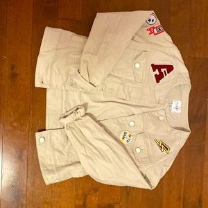 Beige jean jacket SIZE: xs/s women BRAND: guess